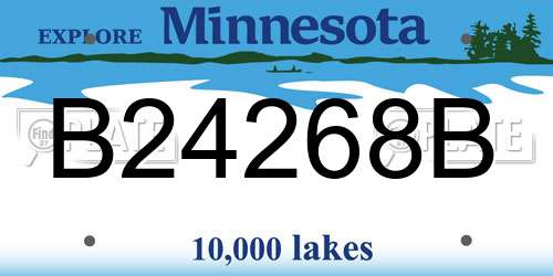 B24268B Minnesota License Plate