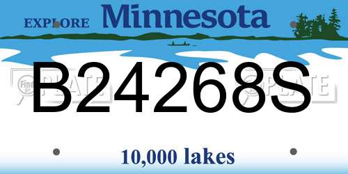 B24268S Minnesota License Plate