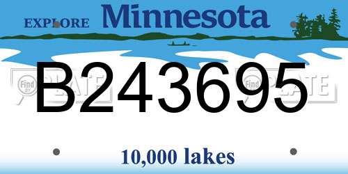 B243695 Minnesota License Plate