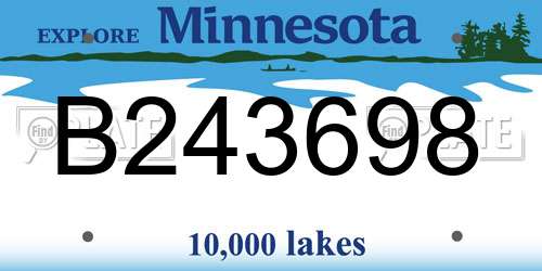 B243698 Minnesota License Plate