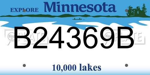 B24369B Minnesota License Plate