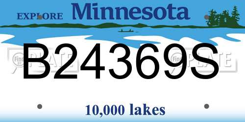 B24369S Minnesota License Plate