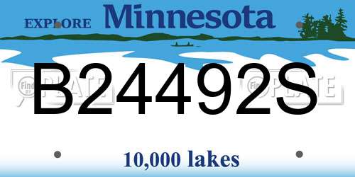 B24492S Minnesota License Plate