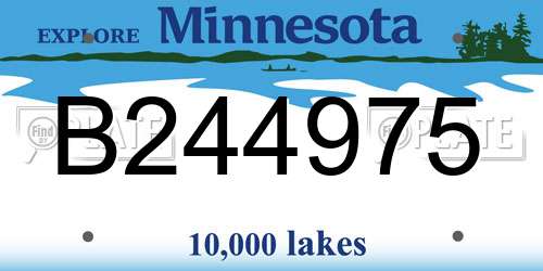 B244975 Minnesota License Plate