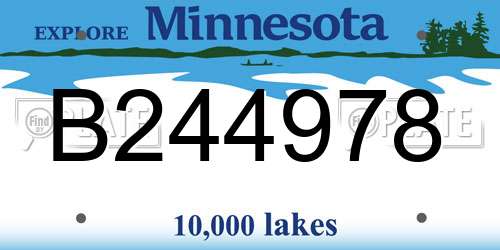 B244978 Minnesota License Plate