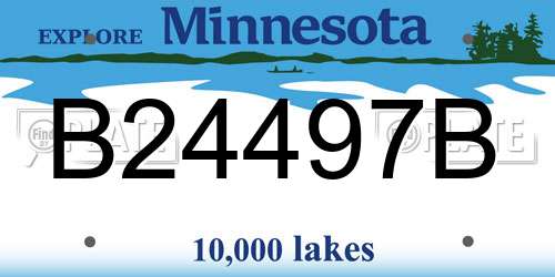 B24497B Minnesota License Plate