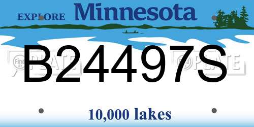 B24497S Minnesota License Plate
