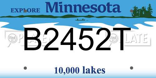 B2452T Minnesota License Plate