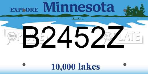 B2452Z Minnesota License Plate