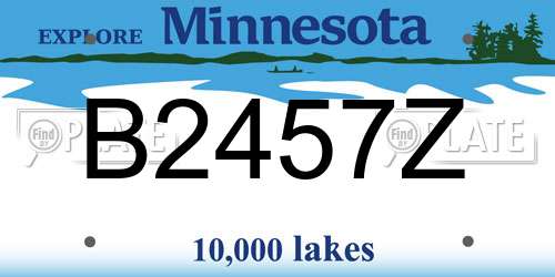 B2457Z Minnesota License Plate