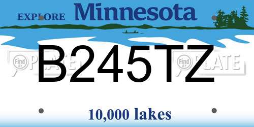 B245TZ Minnesota License Plate