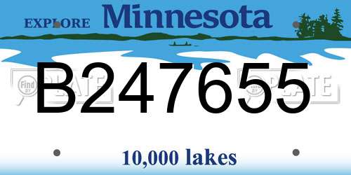 B247655 Minnesota License Plate