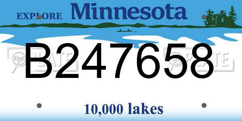 B247658 Minnesota License Plate