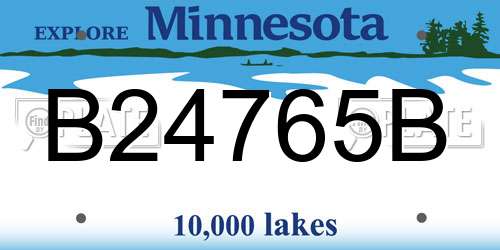 B24765B Minnesota License Plate