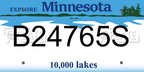 B24765S Minnesota License Plate