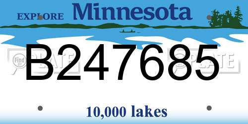 B247685 Minnesota License Plate