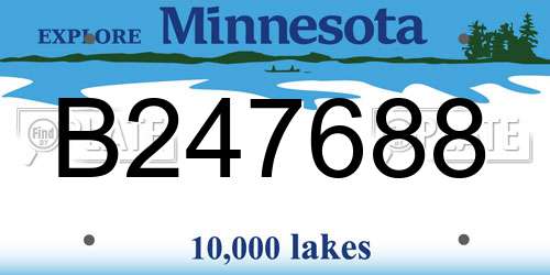 B247688 Minnesota License Plate