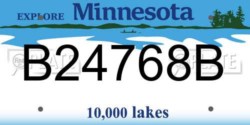 B24768B Minnesota License Plate