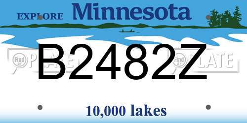 B2482Z Minnesota License Plate