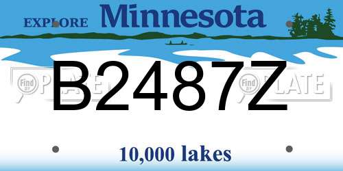 B2487Z Minnesota License Plate