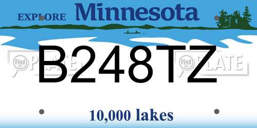 B248TZ Minnesota License Plate