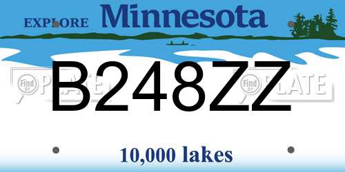 B248ZZ Minnesota License Plate