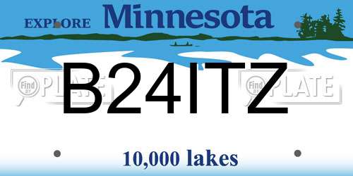 B24ITZ Minnesota License Plate