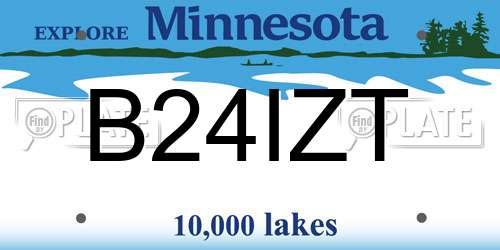 B24IZT Minnesota License Plate