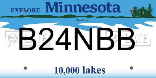 B24NBB Minnesota License Plate