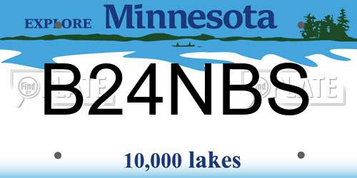 B24NBS Minnesota License Plate