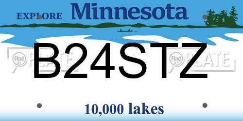 B24STZ Minnesota License Plate