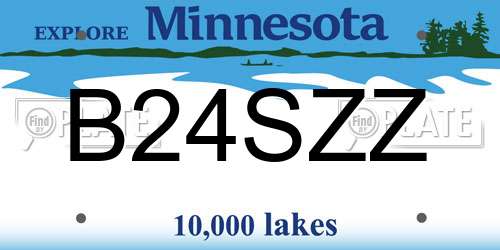 B24SZZ Minnesota License Plate