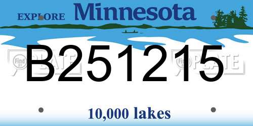 B251215 Minnesota License Plate