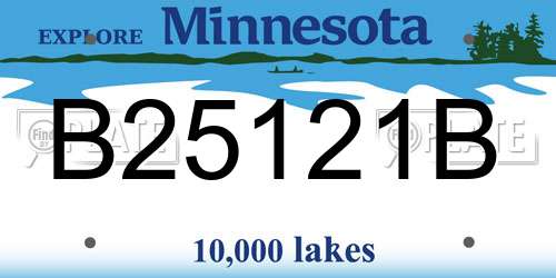 B25121B Minnesota License Plate
