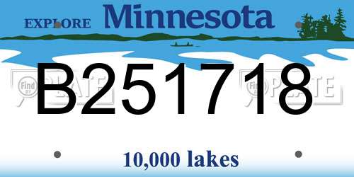 B251718 Minnesota License Plate