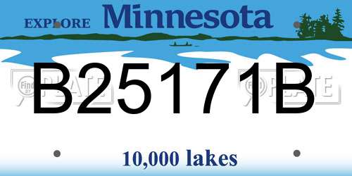 B25171B Minnesota License Plate