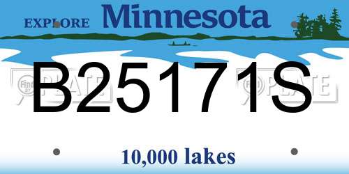B25171S Minnesota License Plate