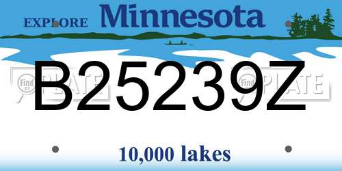 B25239Z Minnesota License Plate