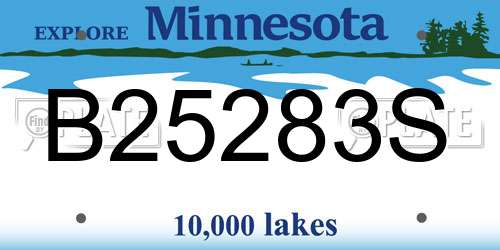 B25283S Minnesota License Plate