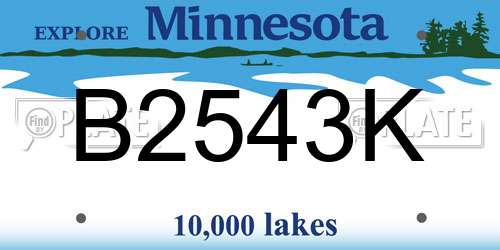 B2543K Minnesota License Plate