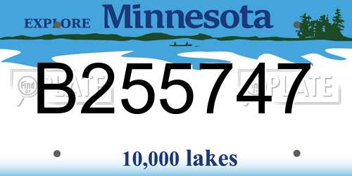 B255747 Minnesota License Plate
