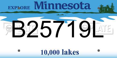 B25719L Minnesota License Plate