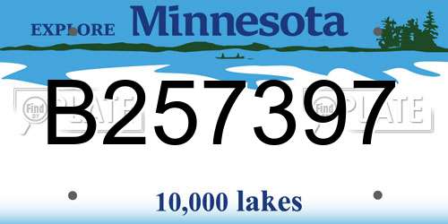 B257397 Minnesota License Plate