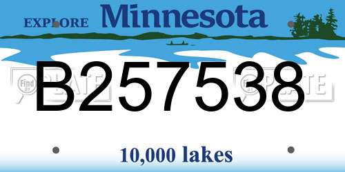 B257538 Minnesota License Plate