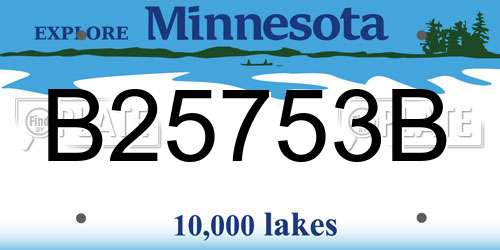 B25753B Minnesota License Plate
