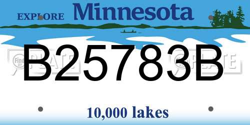B25783B Minnesota License Plate