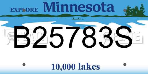 B25783S Minnesota License Plate