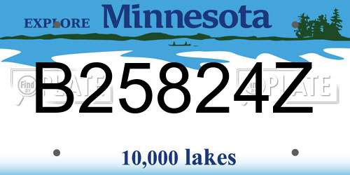 B25824Z Minnesota License Plate