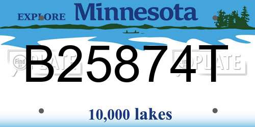 B25874T Minnesota License Plate