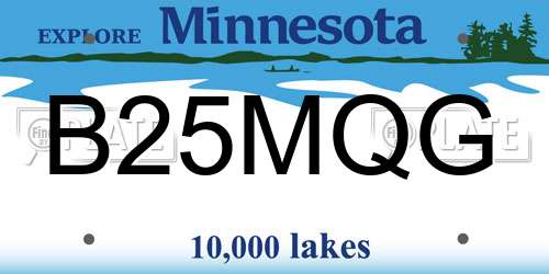 B25MQG Minnesota License Plate